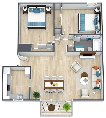 Floor plan 2BR - 1BTH