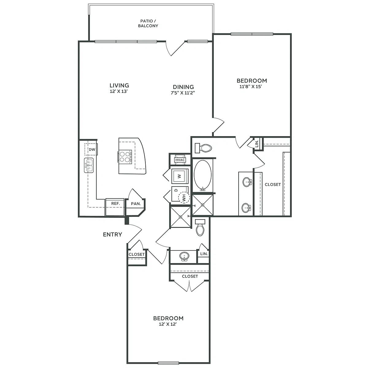 Floor plan B1 Townhome Renovated