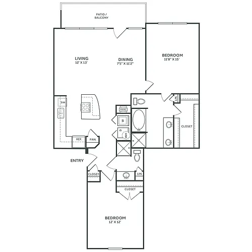 Floor plan B1 Townhome Renovated
