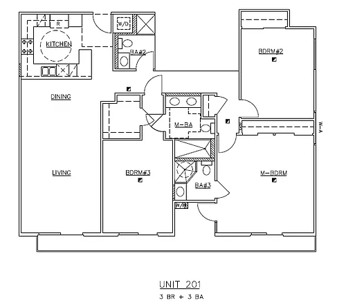 Floor plan 3 Bedroom, 3 Bathroom