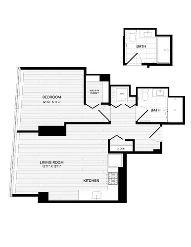 Floor plan 1 Bed/1 Bath-1A-10