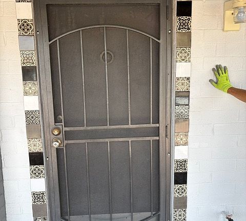 Front entry with steel security door