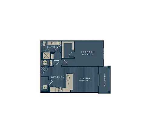 Floor plan The Olive | 1 Bed | 1 Bath | Signature