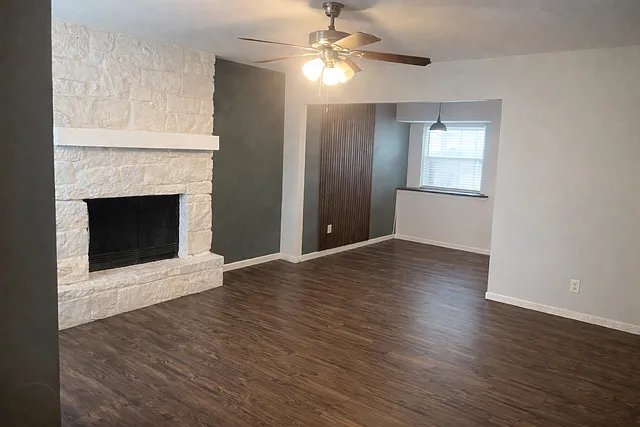 living room and dining area
