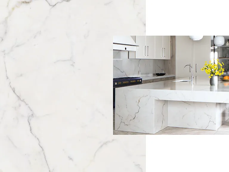 Calcutta Quartz Counter Top (illustrative purposes)