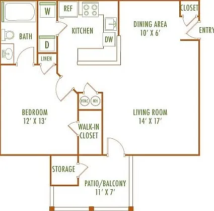 Modern 2D floor plan featuring a spacious bedroom, open living area, functional kitchen, and a charming patio/balcony. Modern 2D floor plan featuring a spacious bedroom, open living area, functional kitchen, and a charming patio/balcony.