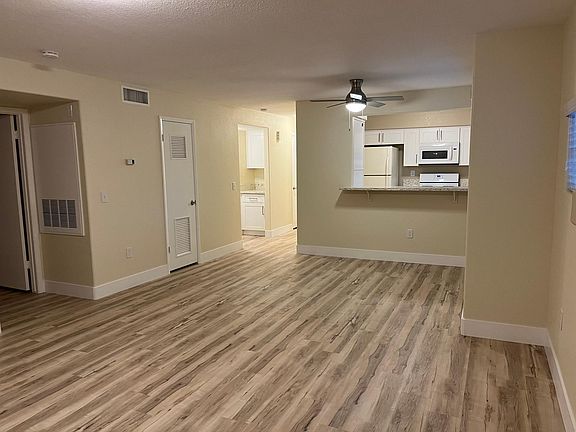 Open floor plan. Looking from family room into the kitchen.