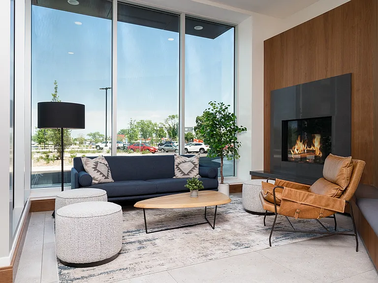 Our lower level entrances features luxe lounge seating.