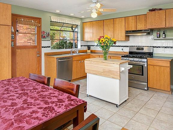 Kitchen with stainless steel appliances