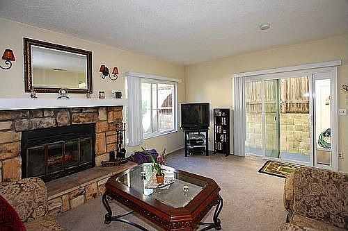 Stone Fireplace in Living Room