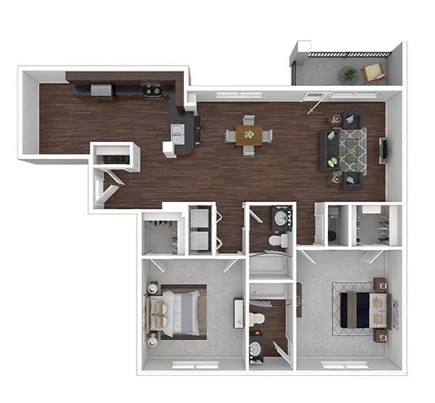 Floor plan 2 BEDROOM 2 BATH E