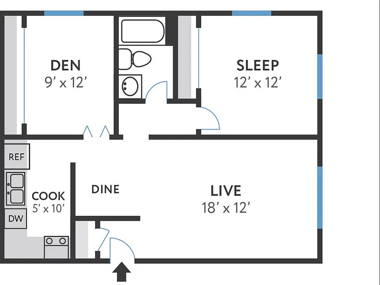 One Bedroom, One Bathroom plus Den | Stone Point Apartments | Apartments in Menomonee Falls, WI One Bedroom, One Bathroom plus Den | Stone Point Apartments | Apartments in Menomonee Falls, WI