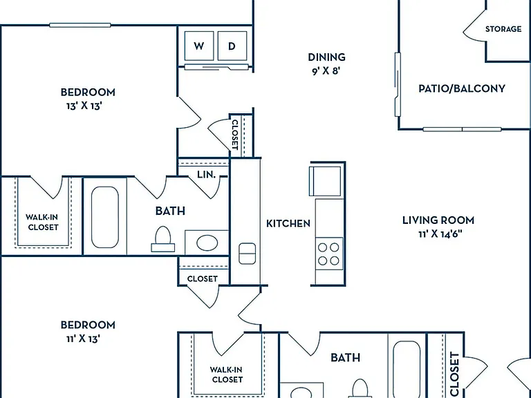 2 Bedroom | 2 Bath | 1115 SF 2 Bedroom | 2 Bath | 1115 SF