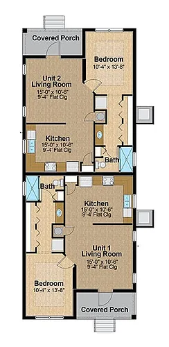 Floor plan 1 Bedroom Corner Unit - Del Boca Vista
