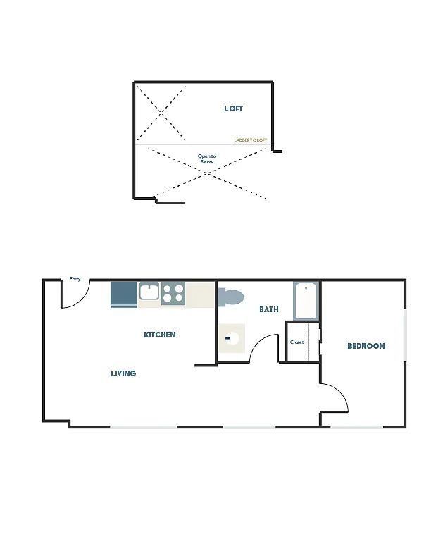 Floor plan 1x1 - C18 + Loft