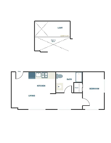 Floor plan 1x1 - C18 + Loft