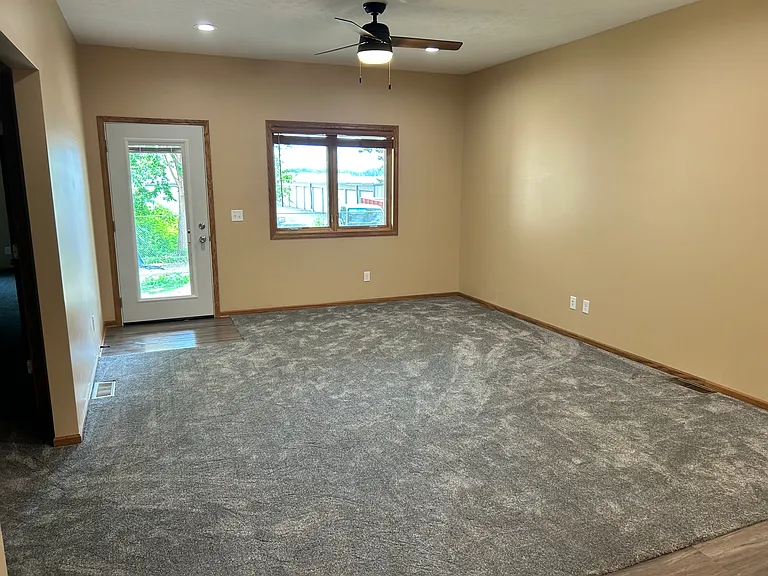 Living room with walkout to the back porch