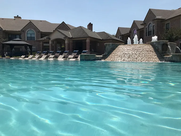 San Brisas Apartments Pool Area Fountain