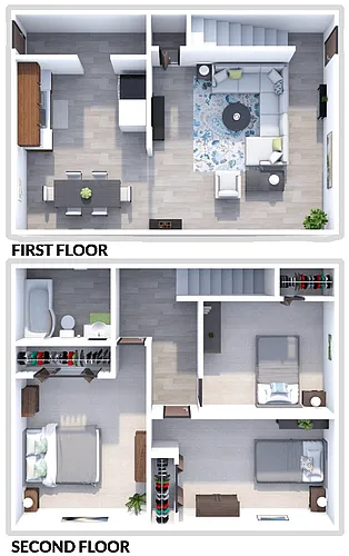 Floor plan CROSSINGS AT REMINGTON 3 BEDROOM 1 BATH TH