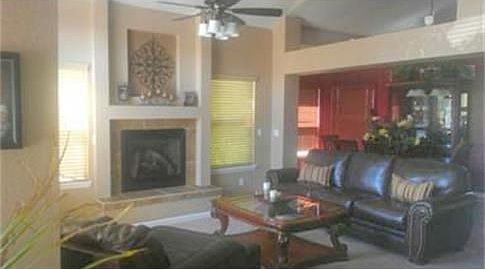 Living room with fireplace