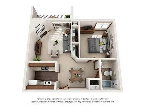 Floor plan 1 Bed 1 Bath