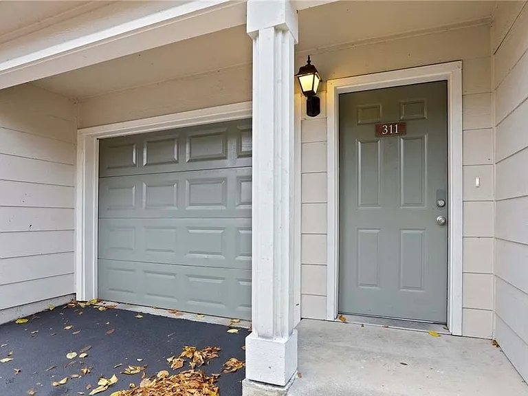 Front door + single car garage