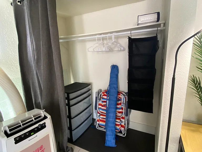 Studio: Closet and portable AC