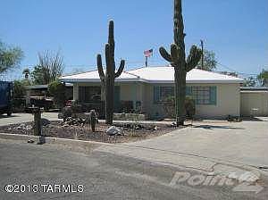 frontyard & flag & saguaros