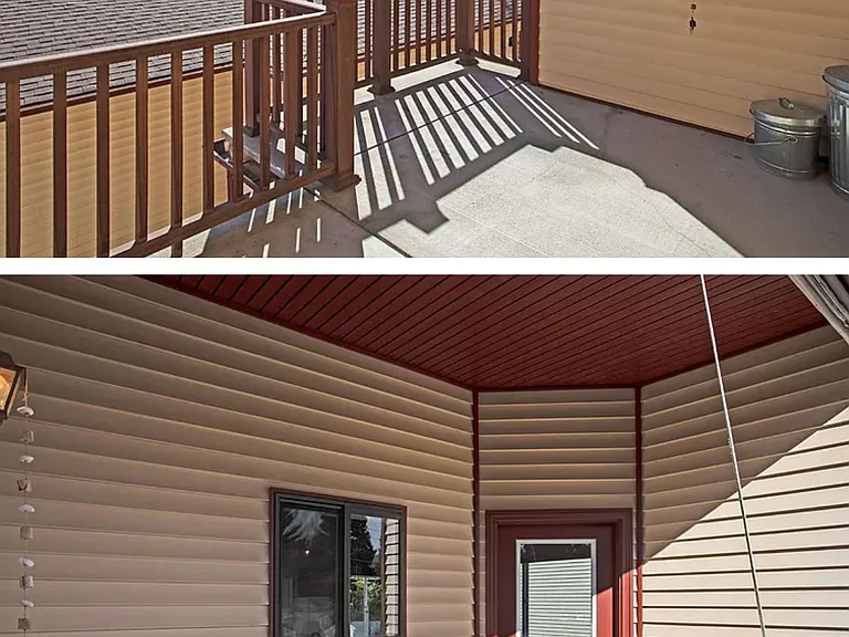 Private deck off dining room upstairs