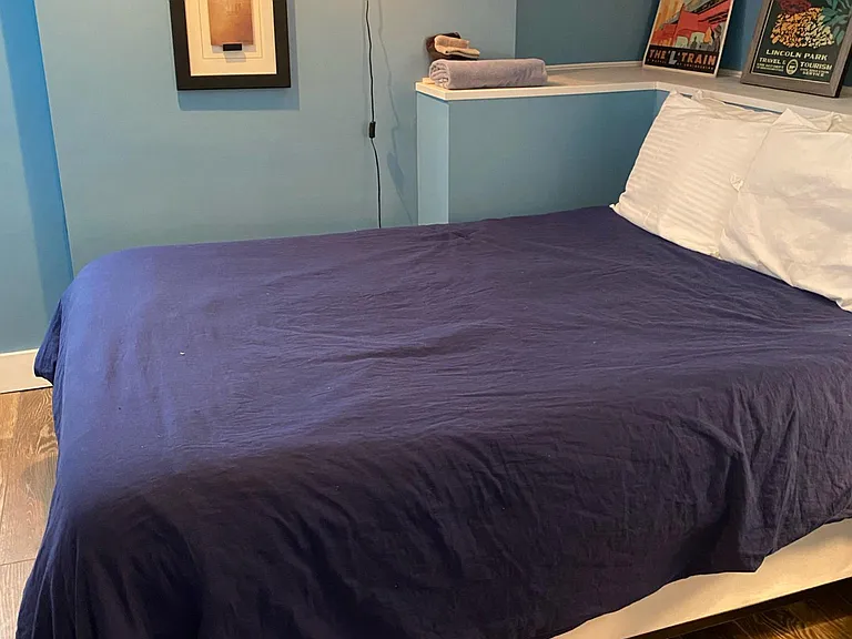 This bedroom is no longer blue