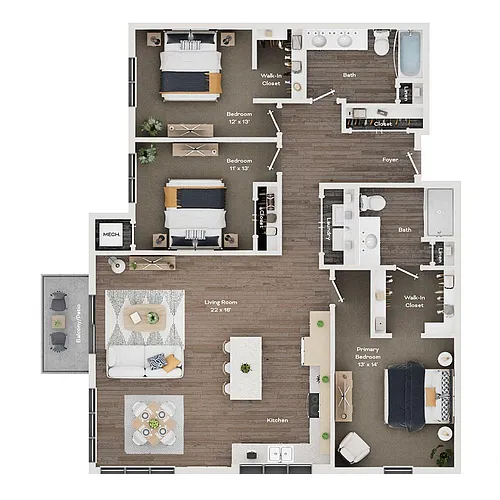 Floor plan D1/D2 - Parisian