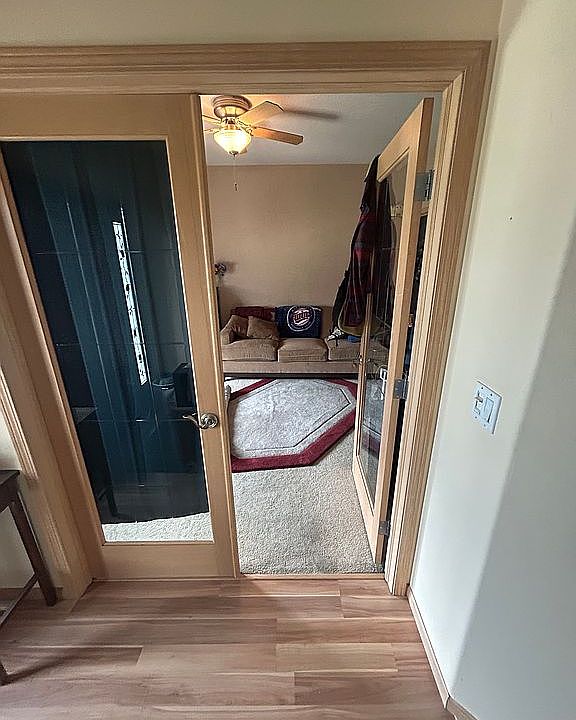 Office with French doors.