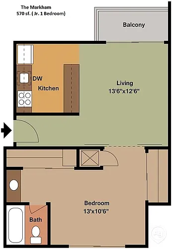 Floor plan Markham - Studio