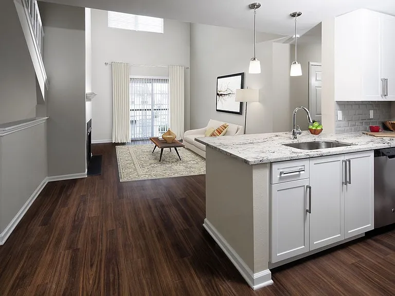 Upgrade Scheme I kitchen and living room with hard surface flooring