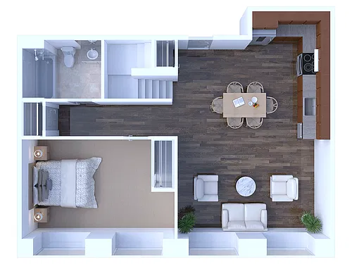 Floor plan 2 Bedroom/2 Bathroom w/ Loft - 1389