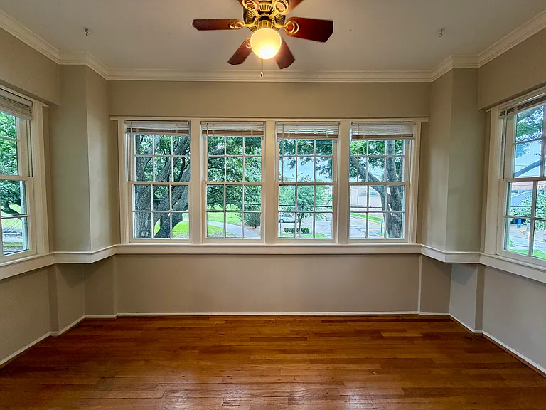 Sunroom looking out over the park