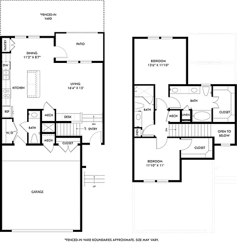 Floor plan Texan with Garage and Fenced-In Yard