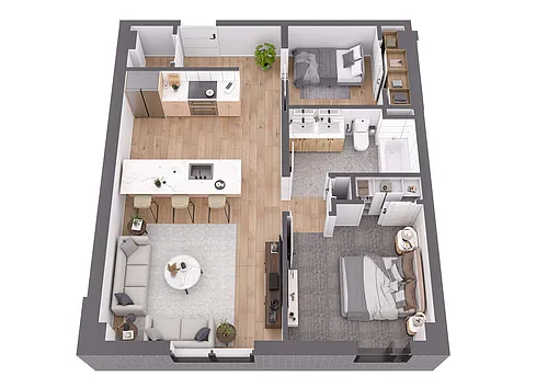 Floor plan 2 Bed- 1 Bath