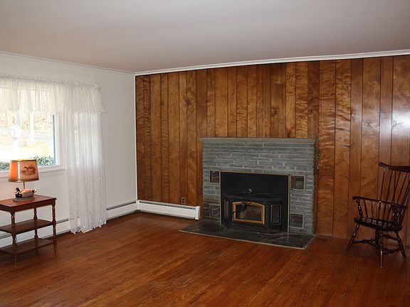 Living Room with wood burning fireplace