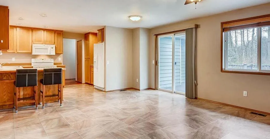 Kitchen, dining, great room area