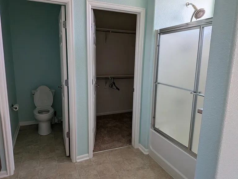 Master bathroom and walk-in closet