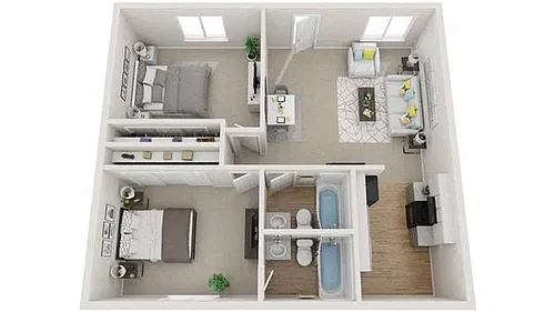 Floor plan Two Bedroom Two Bath D
