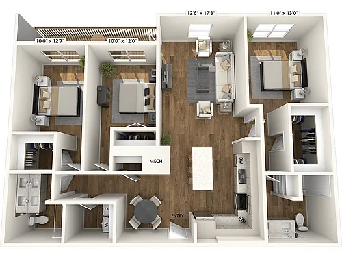 Floor plan C1-1412sf-FinishIV
