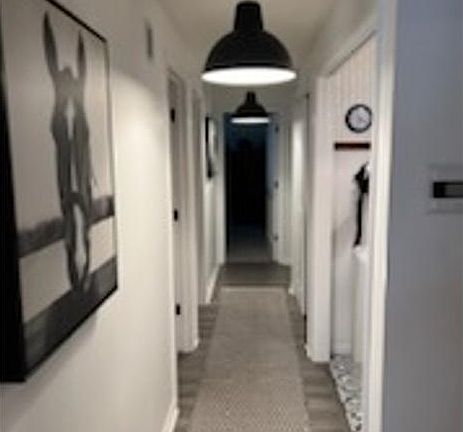 Hallway - washer and dryer hookup on right.