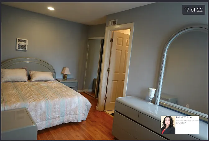 Single/ *Queen size bed shown(option to swap bed size) in master bedroom with attached full restroom