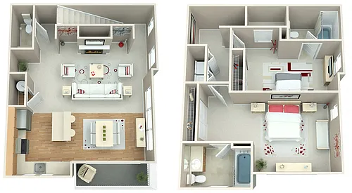 Floor plan Two Bedroom Townhome B