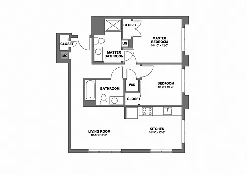 Floor plan Two Bedroom
