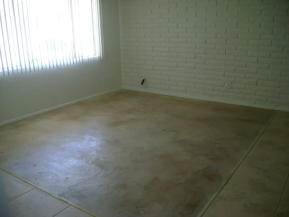 stamped concreate livingroom