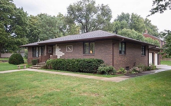Front of house and garage.  
