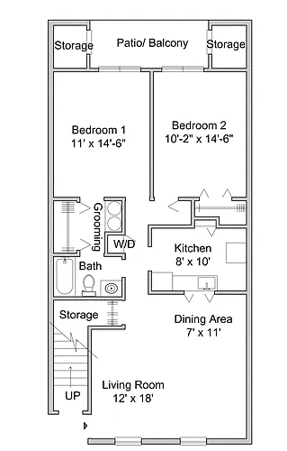 Floor plan 2 BEDROOMS